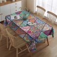 thumbnail image 2 of Boho Bohemia Flower Rectangle Tablecloth 60"x84",Waterproof Polyester Rectangle Table Cloth, Wipeable Spillproof Polyester Tablecloth for Dining, Camping, Indoor and Outdoor, 2 of 5