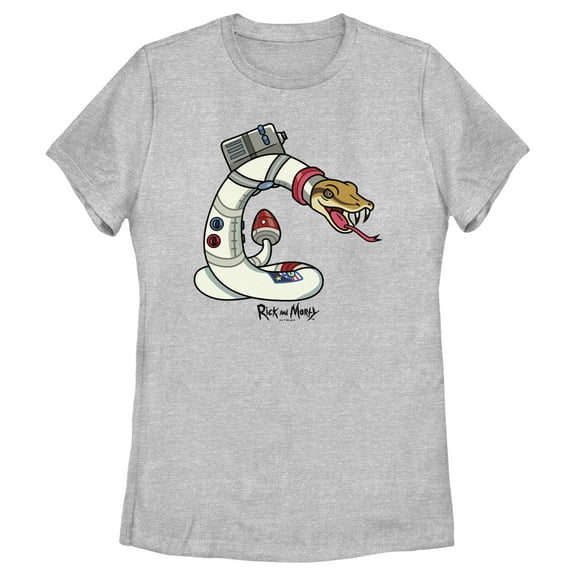 Women's Rick And Morty Beware Of The Space Snake Graphic Tee Athletic Heather Medium