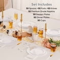 thumbnail image 4 of Daluvenix 350 Pcs Sliver Dinnerware Set, Sliver Plastic Plates with Sliver Lace Rim Design, Sliver Disposable Dinnerware Set for Wedding, Party and Graduation, 4 of 9