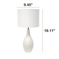 thumbnail image 3 of Creekwood Home Essentix 18.11" Traditional Standard Ceramic Dewdrop Table Desk Lamp with Matching Fabric Shade for Home Décor, Bedroom, Living Room, Dining Room, Foyer, Off White, 3 of 6