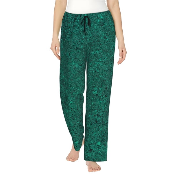 Balery Teal Marble Pantalones de pijama para mujer, pijamas ultraligeros, pantalones de estar por casa-Large