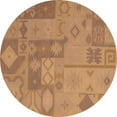 thumbnail image 1 of Ahgly Company Machine Washable Indoor Round Patchwork Brown Transitional Area Rugs, 7' Round, 1 of 4