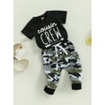 thumbnail image 3 of Arvbitana 0-3 Years Baby Boy Cow Print Short Sleeve T-Shirt Top Solid Jogger Pants Toddler 2Pcs Summer Clothes Set Black Camouflage, 3 of 8