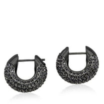 Swarovski Ladies Dextera Black Ruthenium Plated Small Hoop Earrings