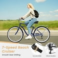 thumbnail image 4 of Lilypelle Adults Beach Cruiser Bicycle, 24" 26" Wheel 7 Speed Bike Fits Rider: 4'11"-6'2", Step Through Bikes for Commuting, Unisex, 4 of 14
