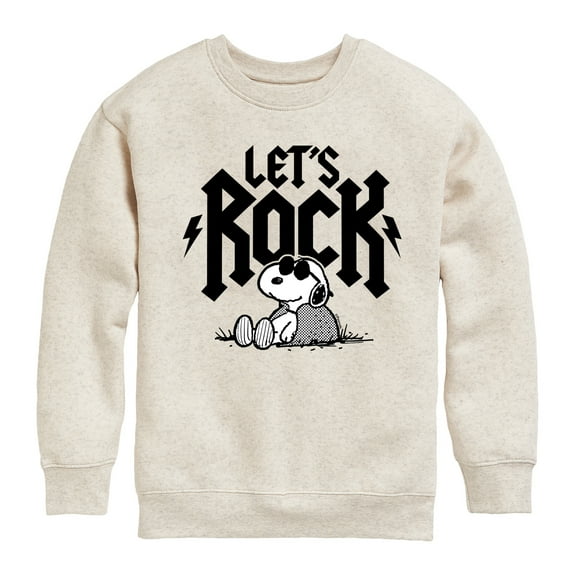 Peanuts - Lets Rock - Toddler And Youth Crewneck Fleece Sweatshirt