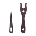 thumbnail image 4 of GUOOL 2 Pieces Knitting Fork and Eye Needle Kit Braid Wood Lucet Fork Braided Tool Deep Brown, 4 of 9