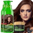 thumbnail image 3 of (5 pack) Herbishh Ultimate Hair Color Kit (2 Shampoos + 1 Argan Mask) for Grey Hair - Permanent, Long-Lasting, Easy to Apply for Men and Women (Chestnut Brown), 3 of 9