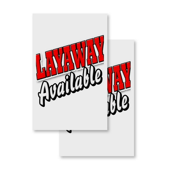 Layaway Available (2-PACK) 24" x 36" Vinyl Decals | Sign Insert Peel & Stick Decals Stickers Window Signs