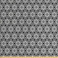 thumbnail image 1 of Geometric Fabric by the Yard Upholstery, Royal Moroccan Mosaic Style Abstract Star and Square Shapes Pattern, Decorative Fabric for DIY and Home Accents, Grey Charcoal Grey White by Ambesonne, 1 of 4