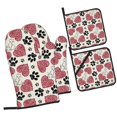thumbnail image 1 of ZICANCN Oven Mitts and Pot Holders Sets , Heart Pet Dog Cat Paw Baking Sets for Kitchen BBQ Gloves Heat Resistant Cooking 4 Pieces, 1 of 8