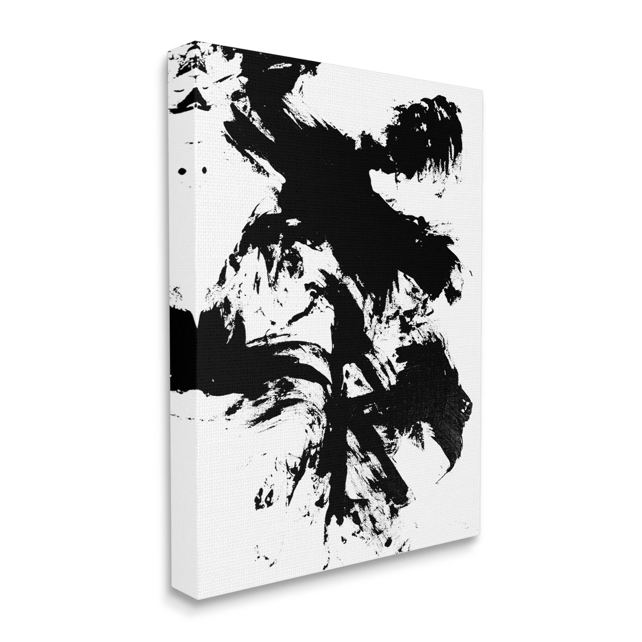 Modern Silhouette Brushed Shape Abstract Graphic Art Gallery Wrapped Canvas Print Wall Art