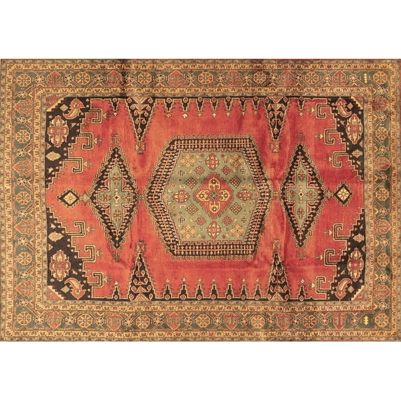 Ahgly Company Indoor Rectangle Persian Brown Traditional Area Rugs, 5' x 7'