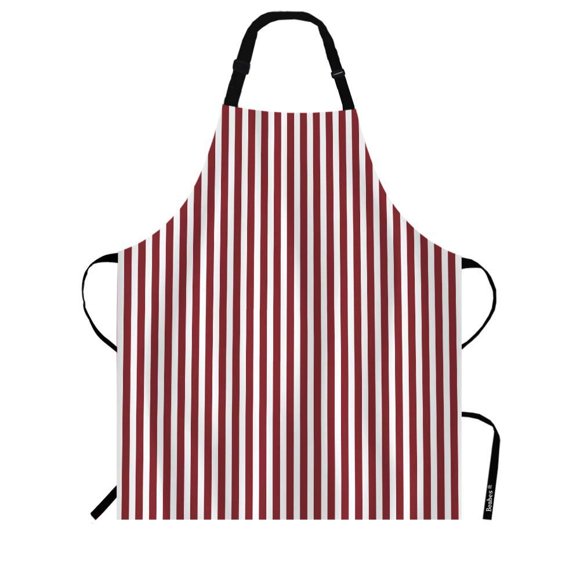 Beabes Delantal de cocina con patrón de rayas verticales rojas, simple, sin fin, retro, blanco, rojo, líneas rojas, delantal de cocina para chef, restaurante, limpieza del hogar, pintura de servicio,