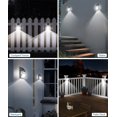 thumbnail image 4 of Luces solares para valla al aire libre, impermeables, LED, sensor de movimiento solar, luces de cubierta, luces solares de acero inoxidable, luces de pared exteriores decorativas para patio, barandill, 4 of 5