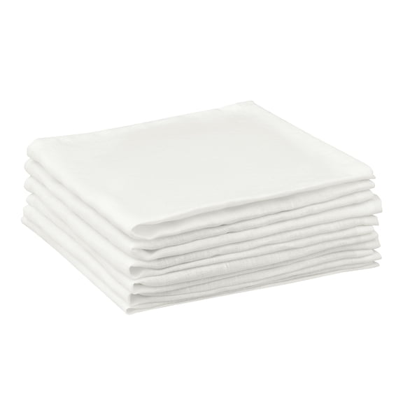 REGALWOVEN Servilletas de lino Juego de 6 servilletas blancas 14"x14"