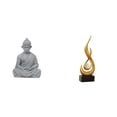 thumbnail image 1 of Estatua de mono,Estatua de Buda Mono para Interiores y Exteriores Budista,Figuras en miniatura meditando para decorar el jardín del hogar,Escultura abstracta de fuego,Estatua de arte, 1 of 8