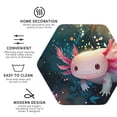 thumbnail image 3 of Honeii Whimsical Axolotl Fantasy Print Leather Coaster Set of 4, Ideal for Safeguarding Your Furniture from Drinks Spills and Effortless Cleanup-Hexagon, 3 of 6
