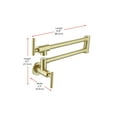 thumbnail image 2 of Elegant Lighting Gabriel Wall Mounted Pot Filler In Brushed Gold, 2 of 6