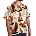 thumbnail image 2 of Squirrel Men's Short Sleeve Spread Collar Poplin Shirt, Casual Printed Button Down Summer Beach Tops for Men, Unisex Comfortable Shirts, 2 of 6
