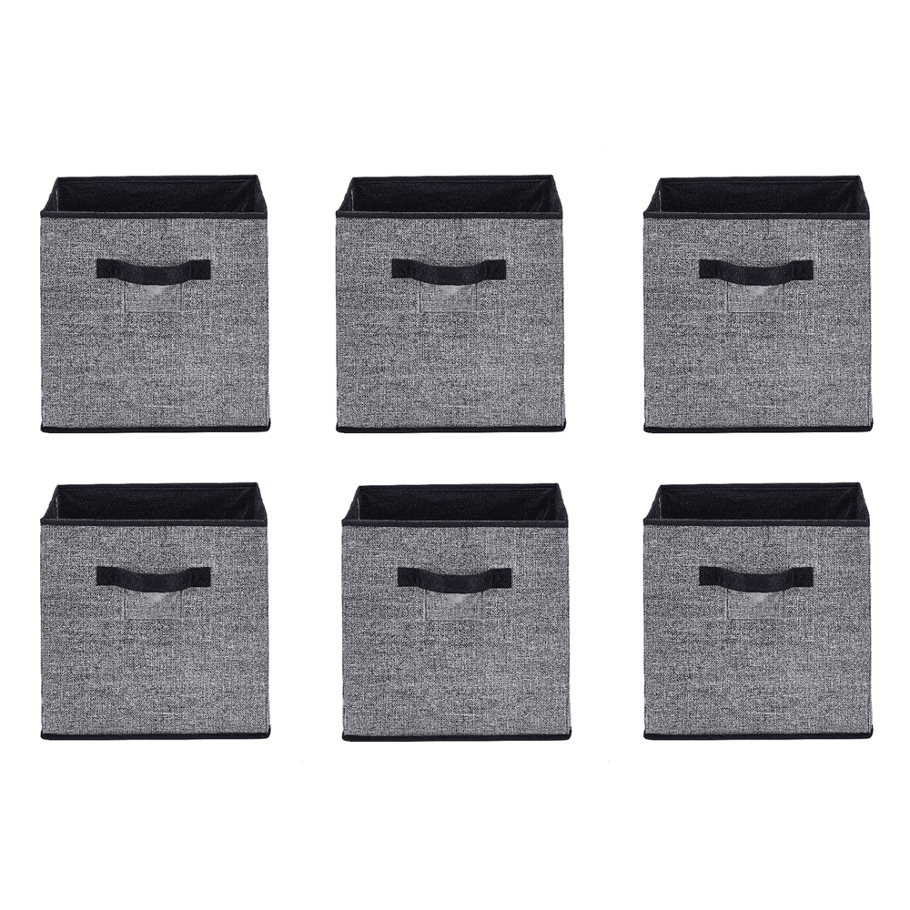 Simplify Collapsible Storage Cube, Black, 6 Pack