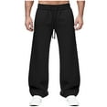 thumbnail image 1 of FRSASU Men's Baggy Sweatpants Wide Leg Lounge Stretch Elastic Waist Drawstring, Lounge Workout Casual Track Pants Black, 1 of 8