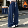 thumbnail image 2 of Hurxie Womens Wide Leg Sweatpants High Waisted Baggy Teen Girl Pants Fall Fashion Winter Clothes Lounge Travel Joggers With Pockets, 2 of 7