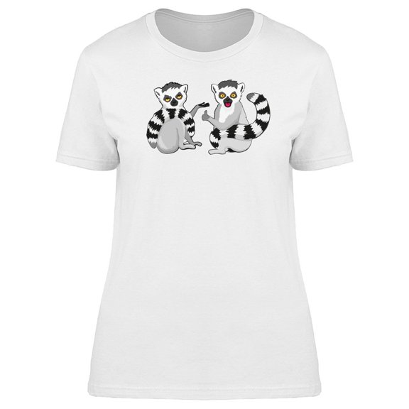 Cartoon Lemurs Illustration Tee Women's -Image by Shutterstock