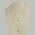 thumbnail image 4 of Zeus Fashion 26 Letters Natural Stone Charm Multi Layer Chain Necklace Women Jewelry, 4 of 7