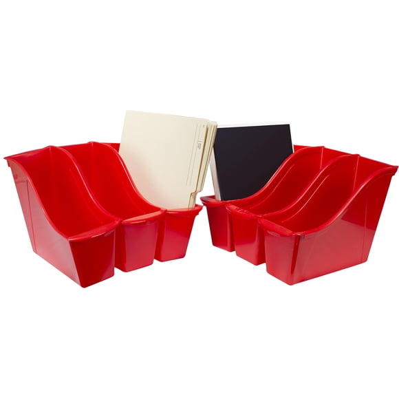 Organizador Pequeño para Libros Storex Rojo Paquete de 6 30x11x22cm
