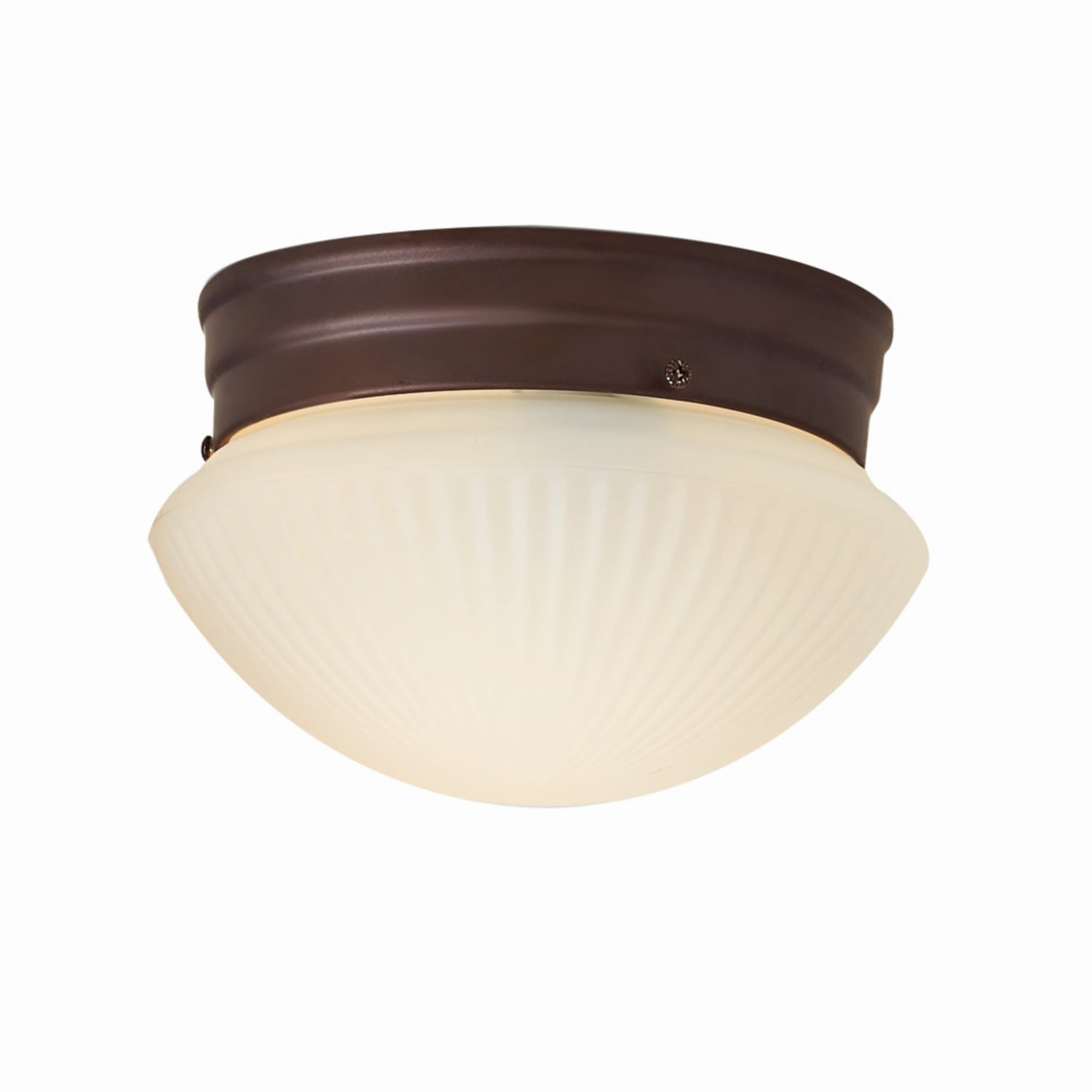 (2 pack) Mainstays 7.5" Classic Flush Mount Ceiling Light, Bronze Finish Frosted Glass Shade, Bulb Not Included