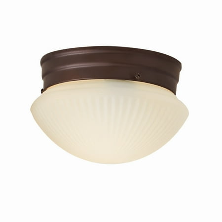 Mainstays 7.5  Classic Flush Mount Ceiling Light  Bronze Finish Frosted Glass Shade  Bulb Not Included