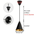 thumbnail image 2 of KAYYELAMP Hanging Light E26 Connection Black Cone Shade Inner Gold Vintage 3.2Ft Woven Black Cord Pendant Lamp Replacement Downlight for Kitchen Island Stairs(No Bulb), 2 of 5