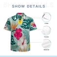 thumbnail image 7 of High Quality Hawaiian Shirts for Men Short Sleeve Aloha Beach Shirt Floral Summer Casual Button Down Shirts Blouses LAAES3, 7 of 7