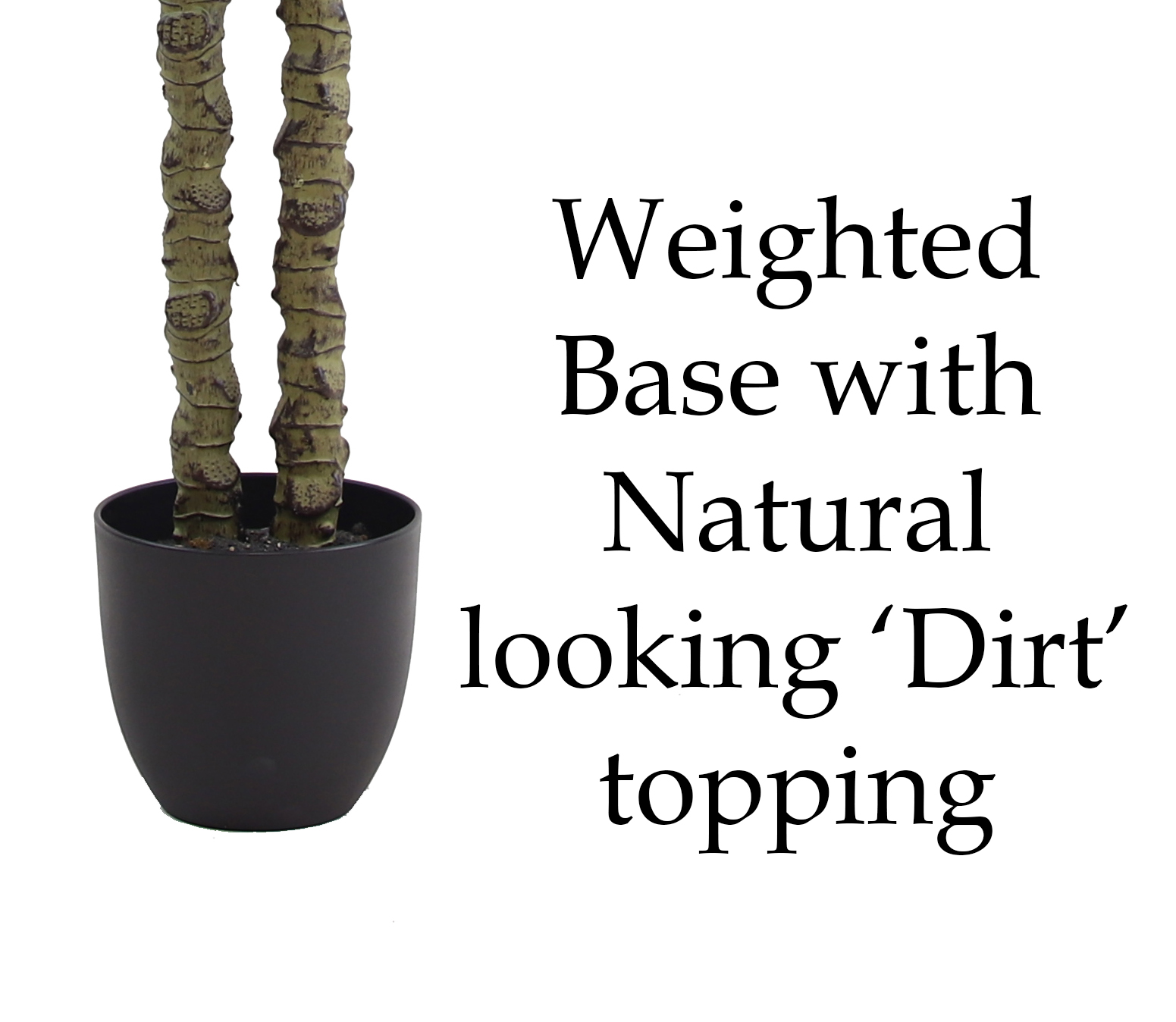The Mod Greenhouse 49" Artificial Green Dracaena Tree in a 6.5" Black Matte Contemporary Pot (15 Leaf)