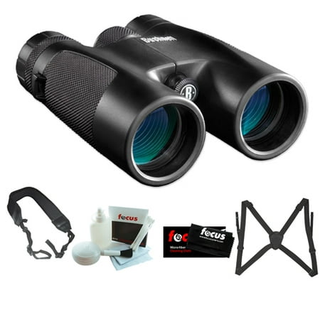 Bushnell 141042C Powerview 10X42mm Roof Prism Clam Binocular + Vanguard Optic Guard Binocular Harness + Accessory Kit