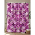 thumbnail image 4 of Boho Shower Curtain, Scallop Pattern Bathroom Decor Curtains Set with Hooks, Purple Waterproof Fabric Home Accessories， 72 X 72 Inch Long, 4 of 6