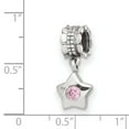 thumbnail image 4 of 925 Sterling Silver Reflections Pink CZ Star Dangle Bead; for Adults and Teens; for Women and Men, 4 of 4