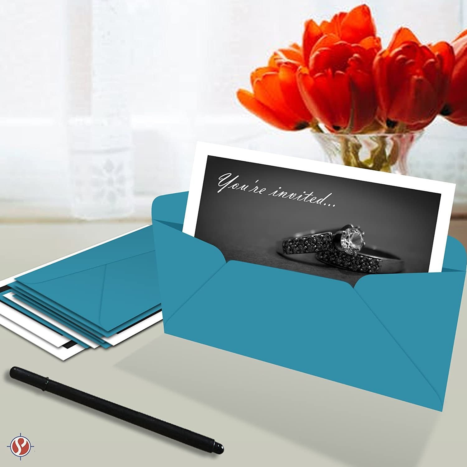 Cerulean Blue #10 Business Color Mailing Envelopes | 4 1/8 X 9 ½ inches | 24lb Bond Bright Color Paper (90 GSM) | 50 Envelopes Per Pack
