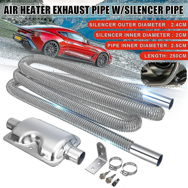 250cm Stainless Steel Exhaust Pipe + 24mm Silencer Parking Air Diesel  Heater Set