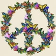 thumbnail image 3 of CafePress - Butterflies Peace Sign Light T Shirt - Men's Classic Graphic T-Shirt, 3 of 4