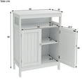 thumbnail image 5 of JERFIT White Freestanding Bathroom Storage Cabinet with Adjustable Shelf and Double Shutter Doors, UV Painted MDF Organizer for Bathroom, Kitchen, or Entryway, 5 of 6