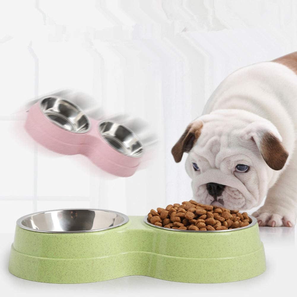 Stainless Steel Cat Bowl 2 in 1 Anti Gluttonous Cat Dog Bowl, Slow Feeding Bowl Interactive Non Slip Pet Bowl