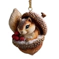 thumbnail image 2 of Christmas squirrel Hanging Ornament, Resin Pendant with Gold Chain for Christmas Tree, Forest Animal Styles, Winter Holiday Home Decor Gift Supply, Perfect for Mantel Shelf Indoor Display, 2 of 7
