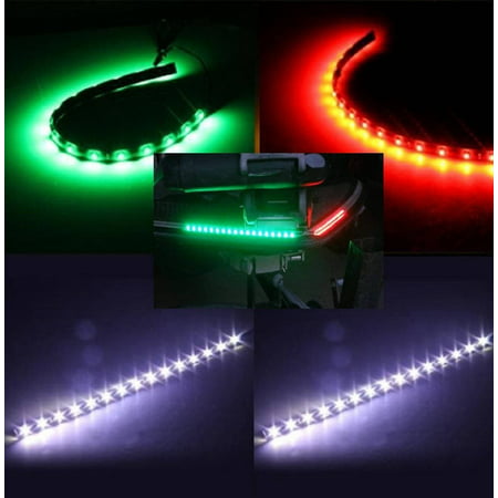 Boat Bow LED Navigation (STERN & BOW) Light Kit, Red, Green, and White Strips for Bass boats, (Best Led Navigation Lights)