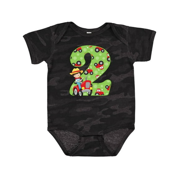 Inktastic Tractor Boy 2nd Birthday Boys Baby Bodysuit