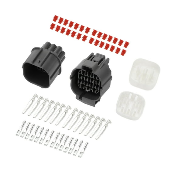 Unique Bargains 14 Pin Auto Speaker Connector Plug Waterproof Female Wire Terminal Connector for Honda 1 Set Black