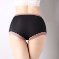 thumbnail image 4 of Panties for Women,Plus Size High Waist Panties with Elegant Lace Comfortable Solid Color Briefs,Womens Underwear,Black,XL, 4 of 5