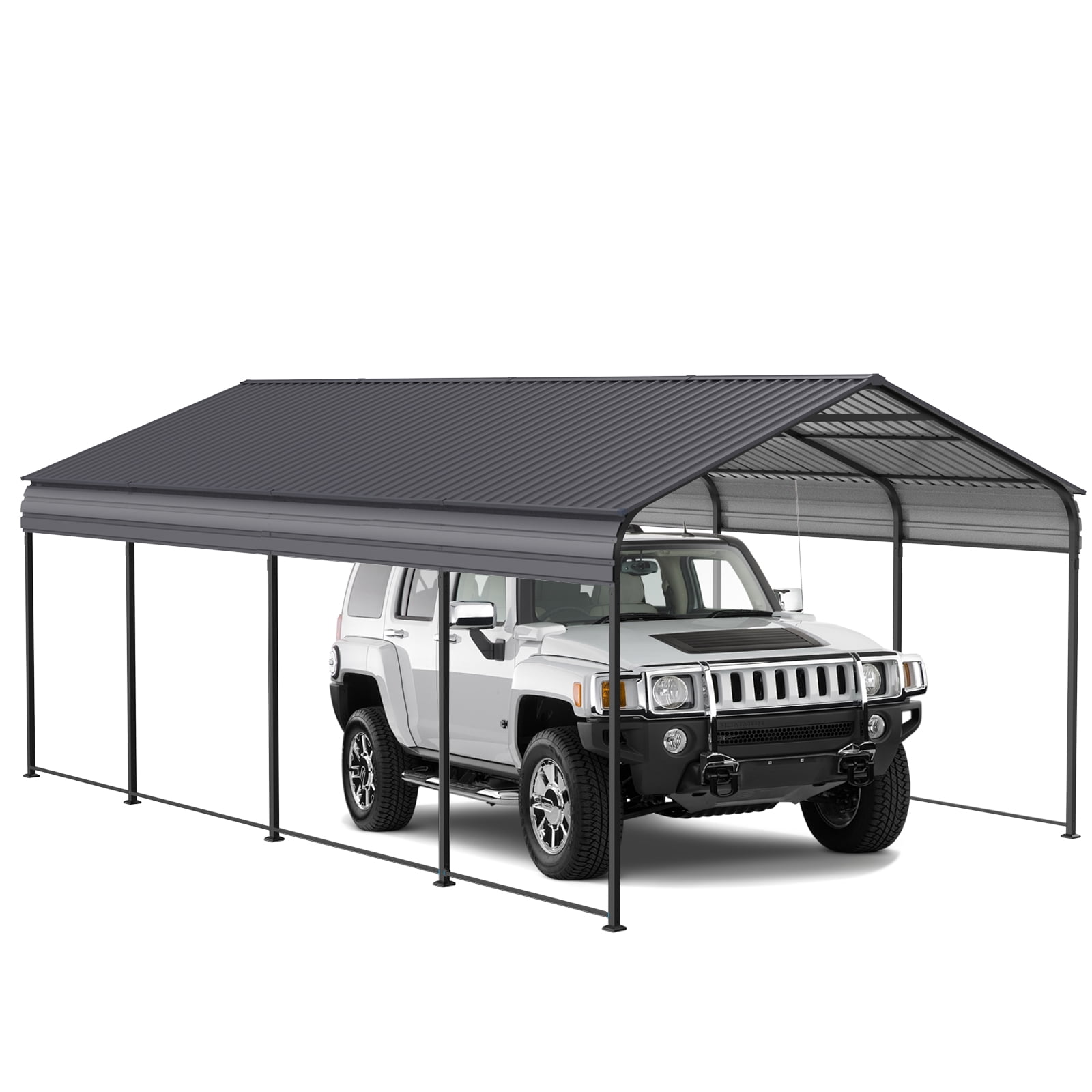 supply Video NEW Metal Carport 12 ×20 FT Heavy Duty with Galvanized Steel Roof, Metal Garage Canopy with Galvanized Steel Roof & Frame, Car Tent Outdoor Storage Shed for Car, Boats and Truck, Gray