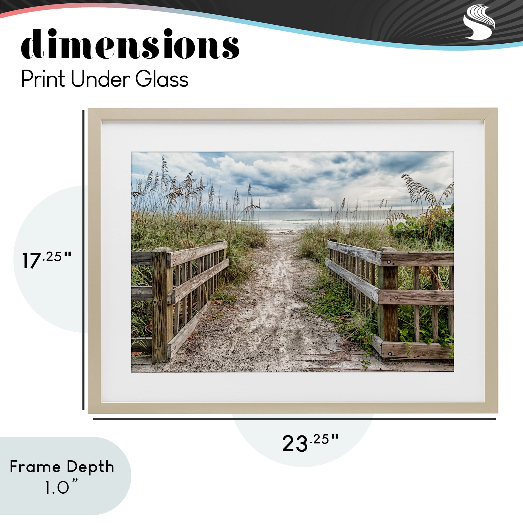 Stupell Industries Beach Entrance Fence Birch Framed Print Under Glass, design by Mary Lou Johnson